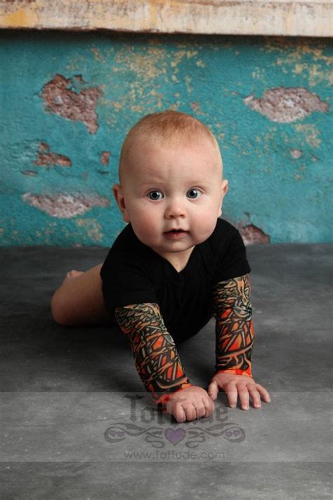 baby clothes with fake tattoo sleeves